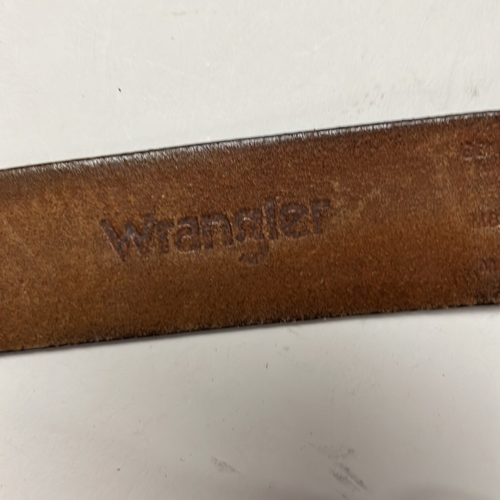 Vintage Wrangler bald eagle detailed leather belt - Picture 3 of 10